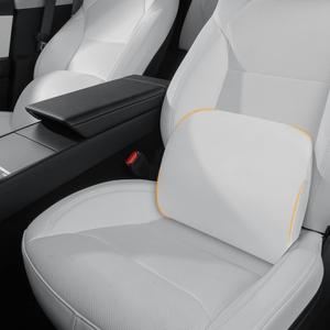 Memory Foam Lumbar Support Pillow for Tesla Model 3 Model Y Model S/X Cybertruck Model 3 Hidden Model Y Juniper Accessories - Mid/Lower Back Support Cushion for Car Seat (White)