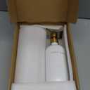 Gold Soap Dispenser Set, Glass Soap Dispenser with Stainless Steel Pump, Perfect for Modern Kitchen Counter Decor. (Gold)