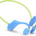 Kids Headphones, Wirelss 5.3 Air Conduction Open Ear Headphones Lightweight Kids IPX5 Waterproof with Microphone for School, Home and Outdoor-Blue