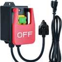 110V Single Phase On/Off Switch, Ortis Router Table Switch with Large Stop Sign Paddle Easy Contact for Quick Power Off for Table Saws and Other Electrical Equipment (1.5, 5.5FT (1 Plug))