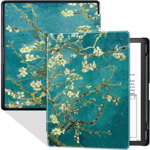 Case for 10.2" Kindle Scribe 2022/2024 Tablet - Slim Lightweight PU Leather Book Folio Cover with Pen Holder & Auto Sleep/Wake (Apricot Blossom-1)
