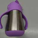 Munchkin Cool Cat Sippy Cup with Straw for Toddlers, Stainless Steel Straw Cup, 8 Ounce, Purple