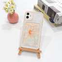 NITITOP Compatible with iPhone 11 Case with Card Holder Clear Cute Bow Ribbon for Women Girls Colorful Frame Soft TPU Wallet Shockproof Protective Cover - Light Pink