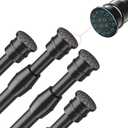 AIZESI Spring Tension Curtain Rods Short Tension Rod (Black, 28" to 41"-4Pcs)