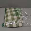 Laolitou Spring Checkered Tablecloth Rectangle Washable Heavy Duty Buffalo Plaid ST Patricks Day Table Cloth with Tassel Cotton Linen Gingham Table Cover for Picnic Kitchen Dining Room, Green, 70 Inch (70" x 55" (Rectangular)