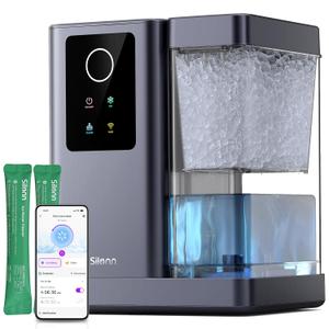 Silonn Nugget Ice Maker Countertop with App & Voice Control, 40 lbs/24H Pebble Ice Machine, 3L Water Tank, Self Cleaning Sonic Ice Maker, Soft Chewable Ice for Home, Kitchen, Party