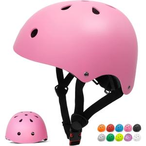 Glaf Toddler Helmet for 2-8 Years Kids Bike Helmets Baby Girls Boys Multi-Sport Adjustable Skateboard Bicycle Helmet Lightweight 4 Sizes for Toddlers (XS: 18.9-19.7 / 48cm-50cm, Pink)