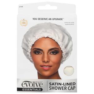 Evolve "Go Satin" Lined Shower Cap Ivory