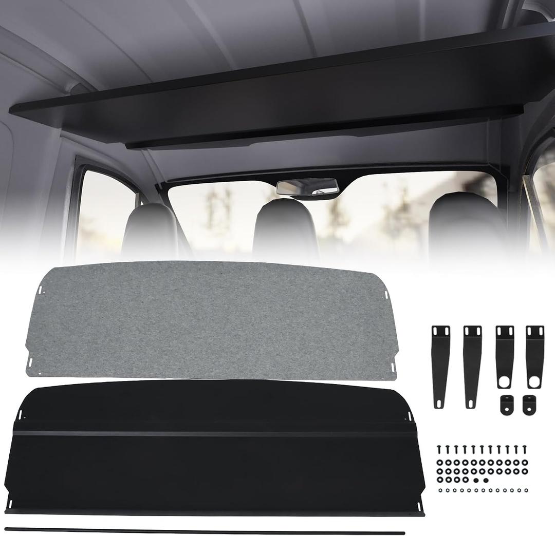 MELIPRON Aluminum Van Headliner Shelf Fit for 2019-2024 Mercedes Sprinter with Curtain Rod, Carpet
