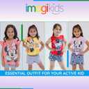 Disney Minnie Mouse Rainbow Floral T-Shirt and Chambray Shorts Outfit Set Infant to Big Kid Sizes (12 Months - 14-16) (Green)