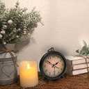 TooTa Vintage Retro Analog Alarm Clock, 4 inch Super Silent Non Ticking Small Clock with Night Light, Battery Operated, Simply Design, for Living Room, Bedroom, Bedside, Desk, Gift Clock (Arabic)