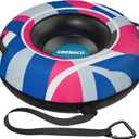 Grenacu Inflatable Snow Tube Sled - 48'' Snow Tubes for Sledding Heavy Duty with Premium Canvas Covers for Adults Fun Snow Toys Winter Outdoor Toys for Boys Girls Ideal Christmas Birthday Gift 