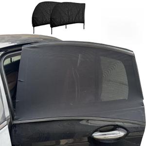 Car Rear Window Screens for Side Windows, 2 Pack Side Window Sun Shades,Stretchy Mosquito Net Cover Fit Cars SUVs - Up to 36.22x55.1