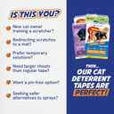 12 Pack Cat Scratch Furniture Protector Tape Sheets Double-Sided Sticky Training (5 XL, 5 Large, 2 Medium) Anti-Scratch Couch & Sofa Guard Clear Not for Leather, Velvet, Microfiber