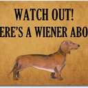 Funny Welcome Doormat Funny Home Decor Doormat Anti-Slip Welcome Mats Watch Out There's A Wiener About(23.7 in X 15.6 in)Fabric Top With Anti-Slip Rubber Back For The Entrance Way Indoor Door mat