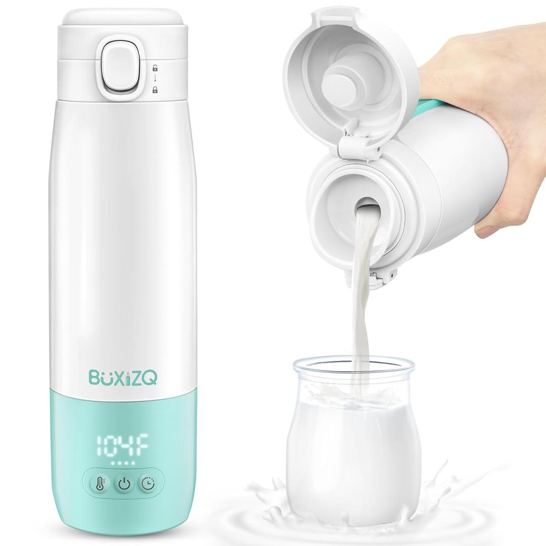 Portable Bottle Warmer for Travel,Portable Milk Warmer for Baby-12oz Ceramic Heater Heating,Fast Charging & Cordless Portable Baby Bottle Warmer -Dual Heating Modes for Breast Milk & Water