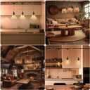 3 Light Hemp Rope Plug in Pendant Light Rattan Hanging Lights with Plug in Cord with Woven Lamp Shade, Plug in Cord Hemp Rope Hanging Lamp, 1 PACK