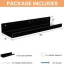 Upsimples Acrylic Shelves for Wall Decor, 15" Display Shelf Perfume Organizer for Bathroom, Bedroom, Living Room, Floating Bookshelves for Kids, Black, 4 Pack