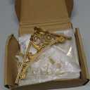 Khtumeware Shelf Bracket 6 Inch, Decorative Brackets for Shelving, Heavy Duty Vintage Ornate Shelf Bracket, Hardware Included, 4 Pack,Antique Gold Finish, 5.9x4.2x1.73 inch