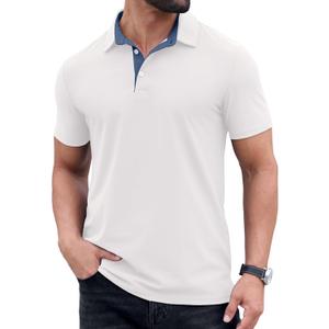 Sailwind Men's Golf Polo Shirt Quick Dry Moisture-Wicking Short Sleeve Performance Active Shirt (White, XXL)