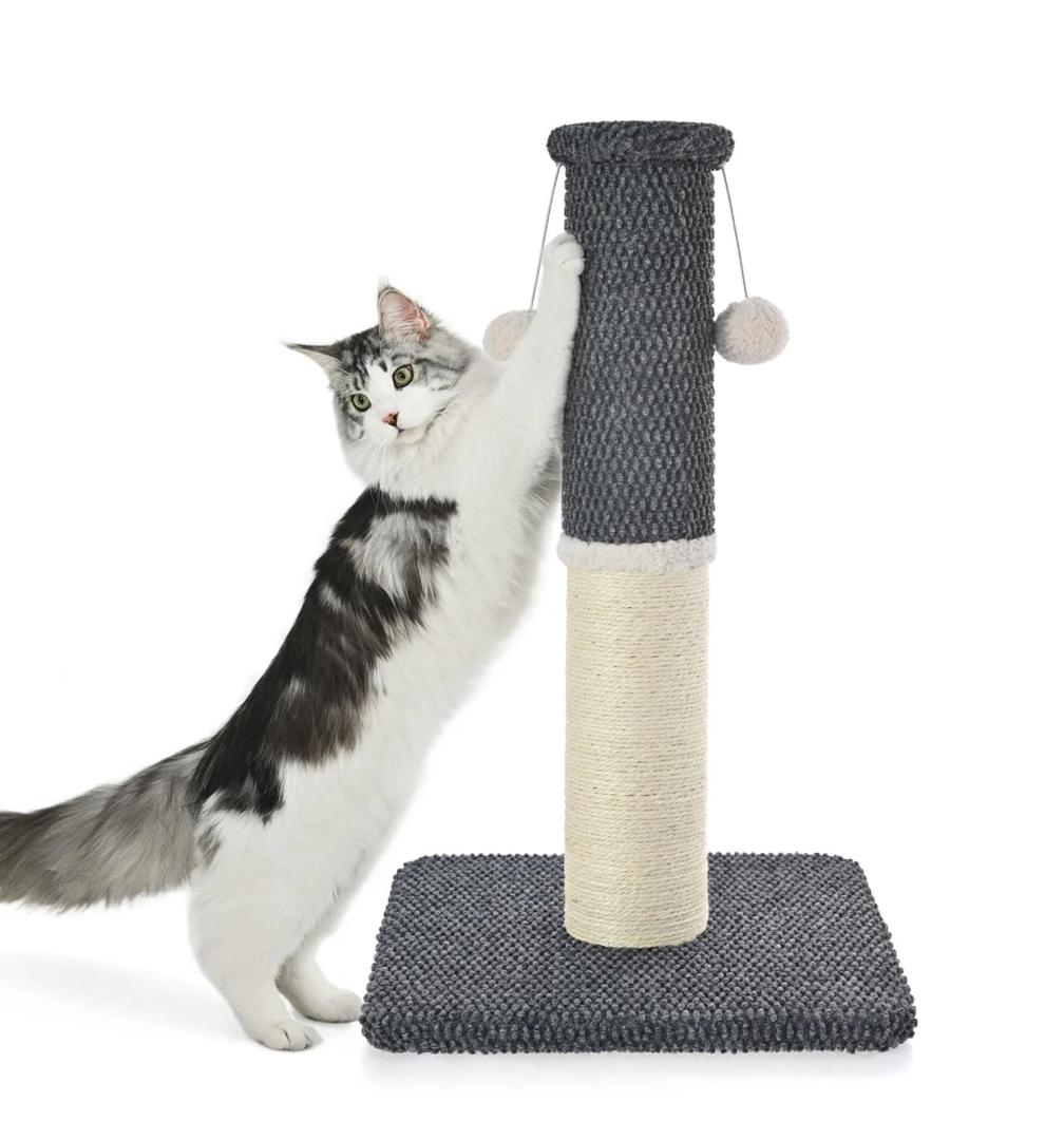 Made4Pets Tall Cat Scratching Post 23.6" Sisal Carpet with Hanging Balls Indoor
