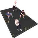 GXMMAT Extra Large Exercise Mat 16'x6'(7mm), Extra Wide Workout Mats for Home Gym Flooring, Non-Slip Thick Durable Cardio Mat for MMA,Plyo,Jump Rope,Weights,Fitness,Shoe-Friendly (Black Real)