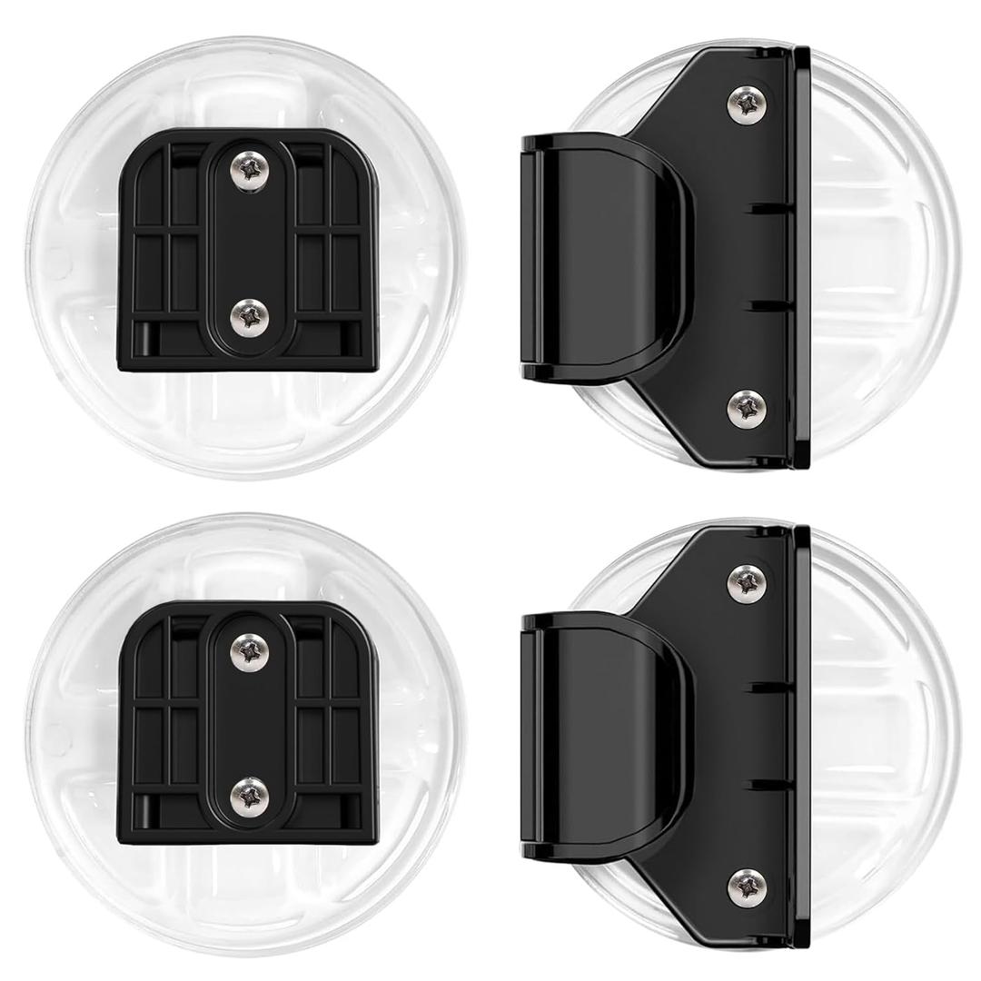 HAMOPY Auto-Lock Retractable Baby Gate Replacement Free-Punch Parts, Original Hardware Set (Including 2 x Latches + 2 x Brackets) Only Fit 55&71 Auto-Lock Baby Gate(Black)
