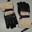 SAVIOR HEAT Heated Gloves for Men Women, Rechargeable Electric Heated Leather Skiing and Snowboarding Gloves, M, Beige