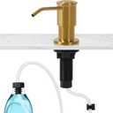 Soap Dispenser for Kitchen Sink, Brushed Gold Built in Soap Dispensers, Stainless Steel Sink Soap Dispenser or Lotion Dispenser Pump with 47" Extension Tube kit