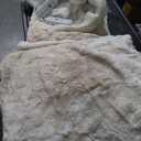 Dowin Electric Blanket King Size, Faux Fur & Sherpa Heated Blankets 100"x 90",Large Dual Controllers Warm Heating Blanket, 5 Heating Levels &10Hrs Auto Off, Over-Heat Protect (Beige)