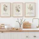 PLPKEYGR 3 Pcs Christian Flower Wall Art Flower Scripture Wall Decor God Quotes Canvas Painting Prayer Room Pictures Inspirational Bible Verse Posters For Living Room Bedroom 16x24 in Poster (16L" x24W")