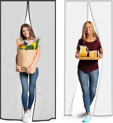 [Upgraded Version] Magnetic Screen Door & Magnetic Screen Door - Seamless Protection & Easy Installation White