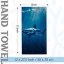 Hand Towels Set of 2 Ocean Shark Themed Towels for Bathroom Decorative, Bath Towels, Soft Absorbent Towels for Farmhouse Home Decor Gifts for Women 14 x 28 in