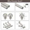 Nickel Brushed Window Curtain Rods 36 to 72 Inch, Adjustable Curtain Rod,Heavy Duty Window Rods,Thicken Sturdy Drapery Rods,Single Telescoping Decorative Curtain Rod for Window