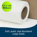 TIDI 618 Avalon Single-Use Chiropractic Headrest Paper Roll, White, 8.5 x 125 (Pack of 25) Premium Crepe Paper Hygienic Barrier for Chiropractic Offices & More Medical Supplies