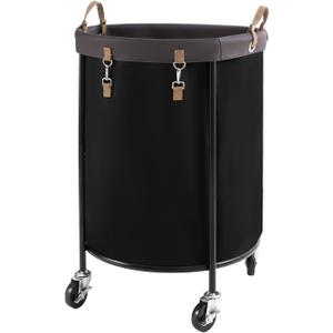 StorageWorks 170L Rolling Laundry Basket, Clothes Hamper with Wheels, Round Clothing Cart with Steel Frame and Removable Bag, 4 Casters and 2 Brakes, Black, 1-Pack StorageWorks 170L Rolling Laundry Basket, Clothes Hamper with Wheels, Round Clothing Cart with Steel Frame and Removable Bag, 4 Casters and 2 Brakes, Black, 1-Pack