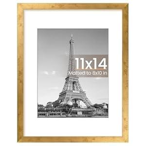 upsimples 11x14 Picture Frame, Display Pictures 8x10 with Mat or 11 x 14 Without, Wall Hanging Photo Frames,1 Pack