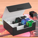 Mlikero Card Deck Case, Trading Card Storage Box for Magnetic Cards Holder and Hard Plastic Cards Protectors, Leather Magnetic Closure Deck Box Fit for MTG, TCG