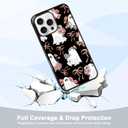 Coquette Floral Ghost Phone Case Fit for iPhone 16 Pro Max TPU Shockproof Designed Cute Bow Halloween Spooky Phone Cover Gift for Boy Girl Men Women