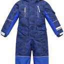 Yueta Kids Snowsuit One Piece, Waterproof Snow Suit for Boys Girls, Ski Jackets Jumpsuits Overalls for Skiing Snowboarding (6 Years, Blue)