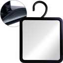 MIRRORVANA Dual Anti Fog Shower Mirror for Shaving with Hook for Hanging and Fogless Shatterproof Surface - Fill Back Chamber/Reservoir with Hot Water for Fog Free Shave (8" x 7", Black)