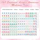 Soulchen 1.2 Inch Acrylic Pink American Mahjong Set 168 Blossom Numbered Tiles, Tiles Bag and Portable Case Classic Complete Mahjong Set for Adult Collection Gift