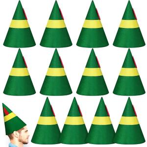 Toulite 80 Packs Christmas Elf Hats Bulk for Adults Felt Christmas Party Hats The Elf Costume Accessories for Men Women Funny Xmas Party Gifts