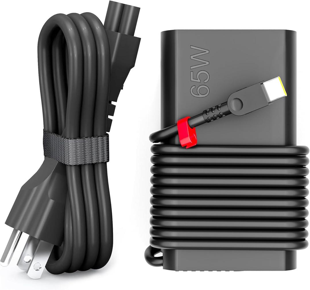 2026 Slim 65W USB C Laptop Charger Compatible with Lenovo Thinkpad/Yoga/Chromebook Computer Type C Fast Charging Power Cord Ac Adapter