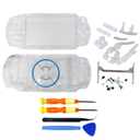 Replacement Full Housing Shell Cover Faceplate Case with Buttons Screws Set for Sony PSP 3000 Console (Transparent White)