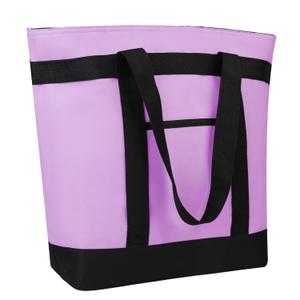 Insulated Reusable Tote Bag for Grocery Shopping for Women/Men, Pizza/Food Delivery Bag to Keep Food Cold/Hot for Uber Eats/Doordash/Grubub, Cooler bags for Travel/Beach/Picnic, Lavender (Non-Waterproof, Purple)