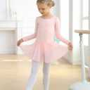 MdnMd Toddler Girls Long Sleeve Ballet Leotards Dresses Dance Skirt Ballerina Tutu Outfits (2-4T)
