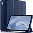 Akkerds Compatible with iPad (A16) 11th Generation Case 11 Inch 2025, for iPad 10th Generation Case 10.9 Inch 2022 with Pencil Holder, Slim Trifold Stand Protective Cover with Soft TPU Back, Navy Blue