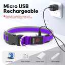 Flashseen LED Dog Collar, Light Up Dog Collar USB Rechargeable, Brightest Dog Lights for Night Walking, Adjustable Dog Collar Light for Dog Safety (Purple, Small)