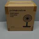 Primevolve Portable Rechargeable Oscillating Fan, Battery Operated Fan Adjustable Height, USB Home Office Outdoor Camping Travel, Dark Gray 10"